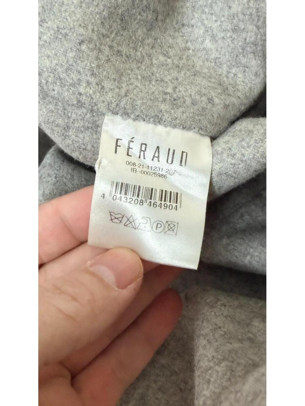 FERAUD CASHMERE BLEND TRENCH HEATHER GRAY COAT 10 - Picture 11 of 12